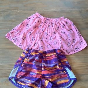 Girls size 8 bundle shorts and cartwheel scooter